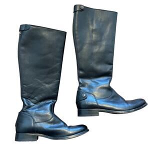 Frye Melissa Button Back Zipper WOmen's Leather Ridding Boots Size 6B